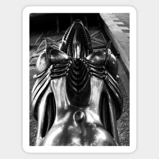 H R Giger Museum. Entrance Statue. Gruyeres, Switzerland Sticker